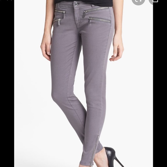 Micheal Kors Gray skinny Denim pant zipper detail - Picture 2 of 9